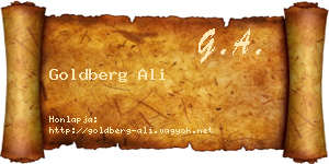 Goldberg Ali névjegykártya